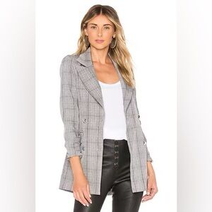 Superdown “Constance” Blazer in Grey Plaid